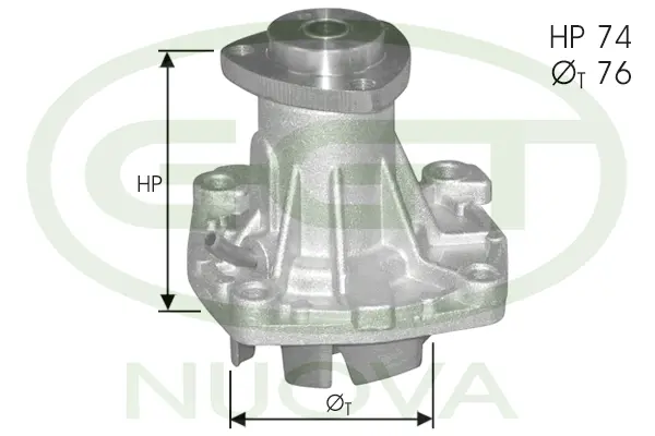 Pompe à eau, refroidissement du moteur GGT PA12299