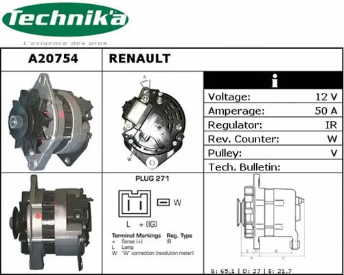Alternateur Technika A20754