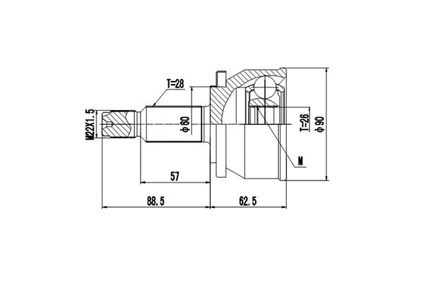 Jeu de joints, arbre de transmission DYNAMATRIX DCV839134