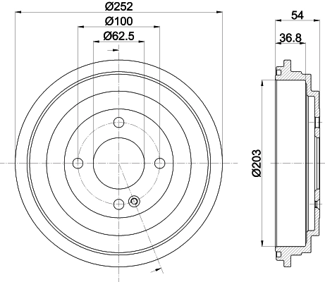 Tambour de frein HELLA PAGID 8DT 355 303-301