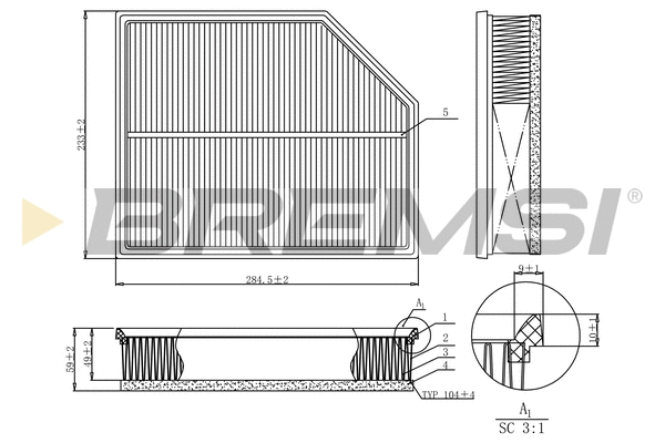 Filtre à air BREMSI FA1213