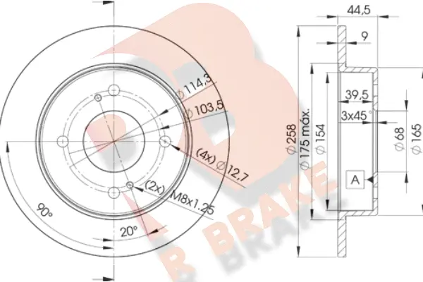 Disque de frein R BRAKE 78RBD24201