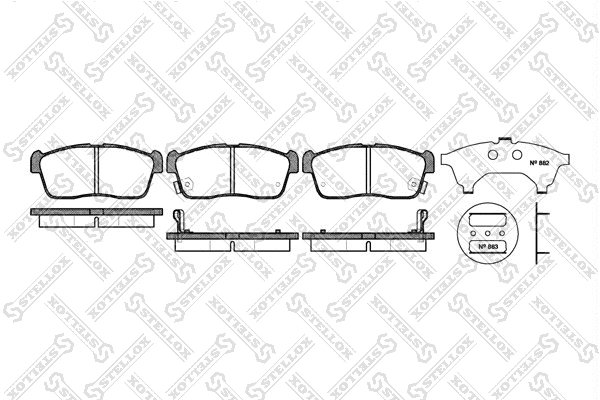 Kit de plaquettes de frein, frein à disque STELLOX 735 002B-SX