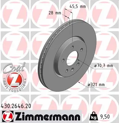 Disque de frein ZIMMERMANN 430.2646.20