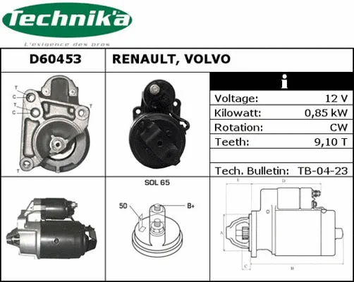 Démarreur Technika D60453