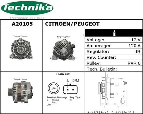 Alternateur Technika A20105