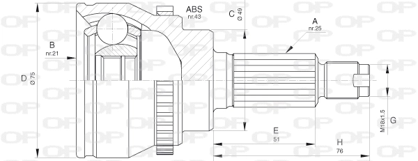 Jeu de joints, arbre de transmission OPEN PARTS CVJ5648.10