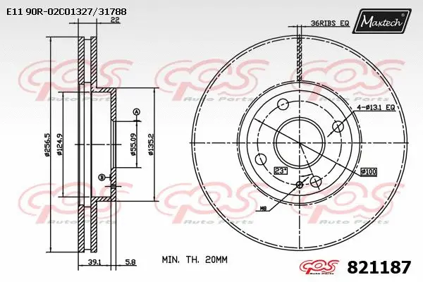 Disque de frein MAXTECH 821187