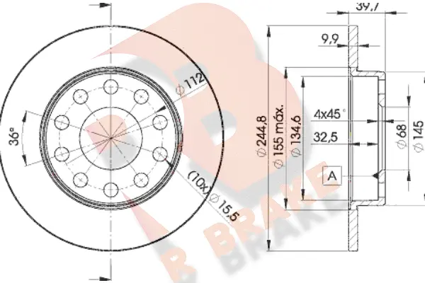 Disque de frein R BRAKE 78RBD23637