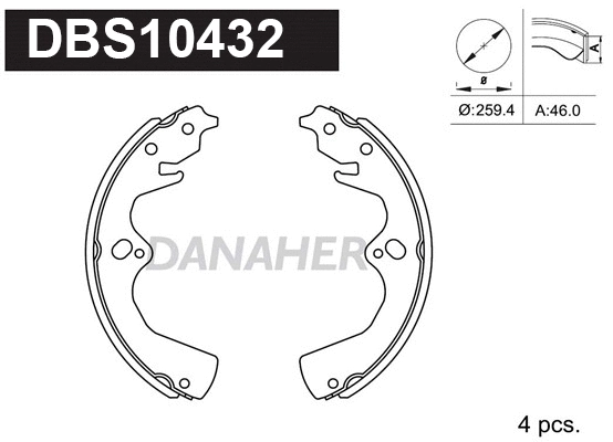 Jeu de mâchoires de frein DANAHER DBS10432