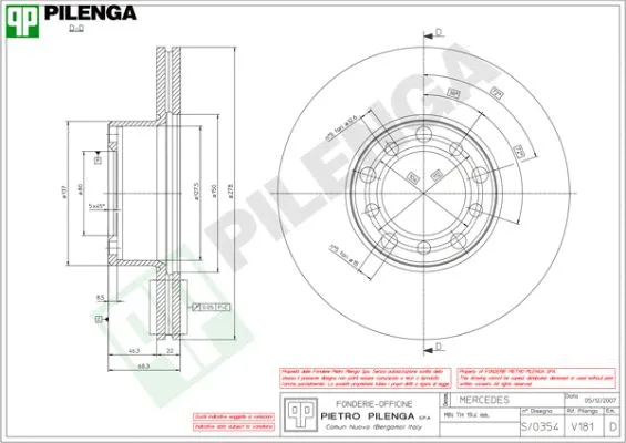 Disque de frein PILENGA V181