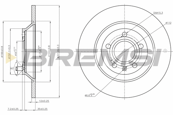 Disque de frein BREMSI CD7850S