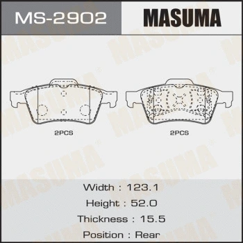 Jeu de mâchoires de frein MASUMA MS-2902