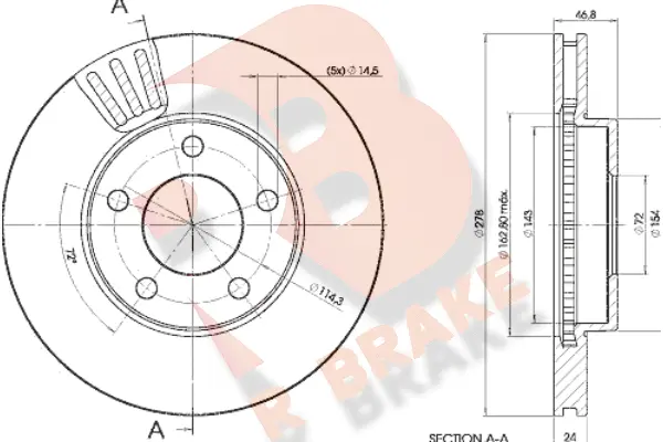 Disque de frein R BRAKE 78RBD24093