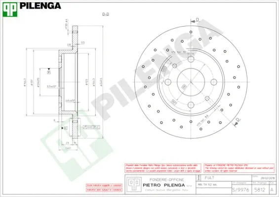 Disque de frein PILENGA 5812