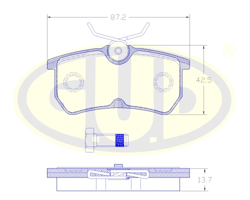Kit de plaquettes de frein, frein à disque G.U.D. GBP880175