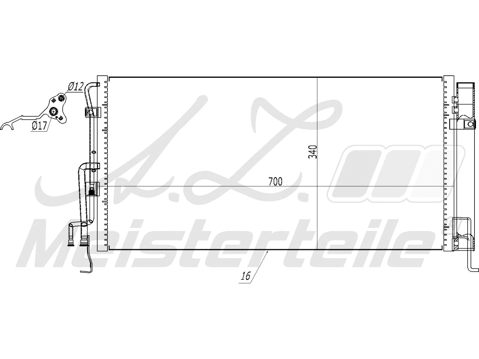 Condenseur, climatisation A.Z. Meisterteile AZMT-45-030-1127