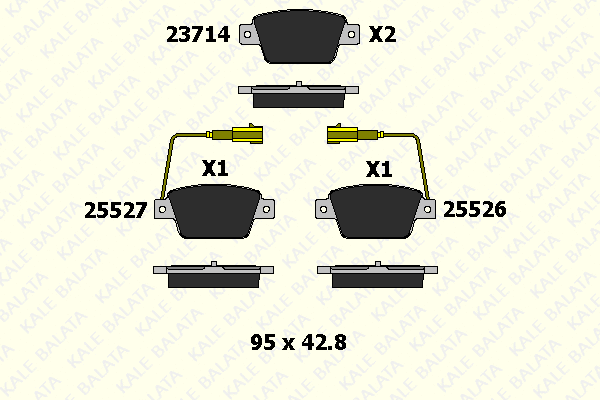 Kit de plaquettes de frein, frein à disque KALE 23714 172 05