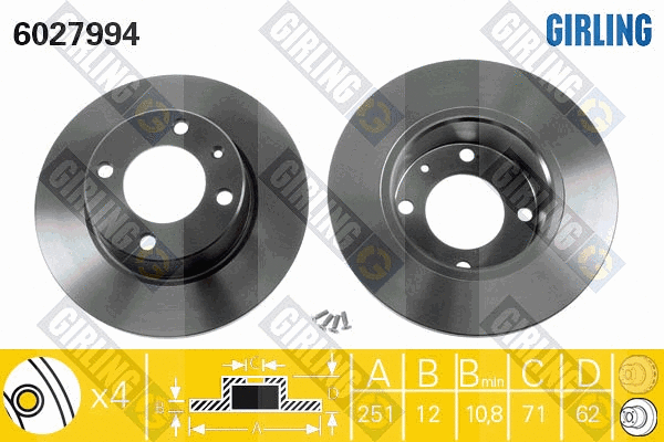 Disque de frein GIRLING 6027994