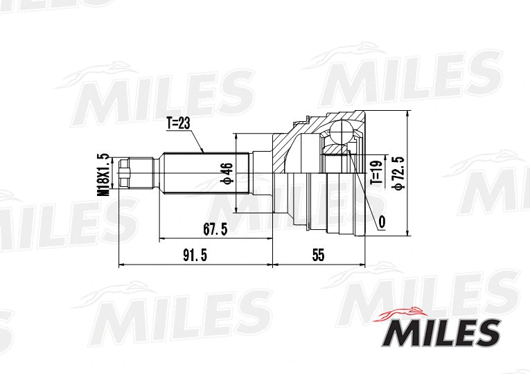 Jeu de joints, arbre de transmission MILES GA20625