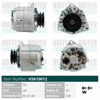 Alternateur HOFFER H5610012