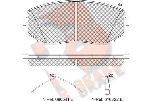 Kit de plaquettes de frein, frein à disque R BRAKE RB1962-233