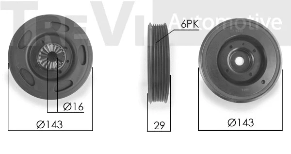 Poulie, vilebrequin TREVI AUTOMOTIVE PC1178