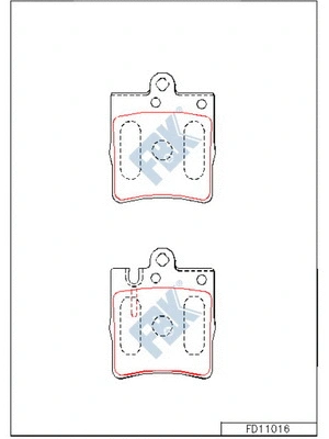 Kit de plaquettes de frein, frein à disque FBK FD11016