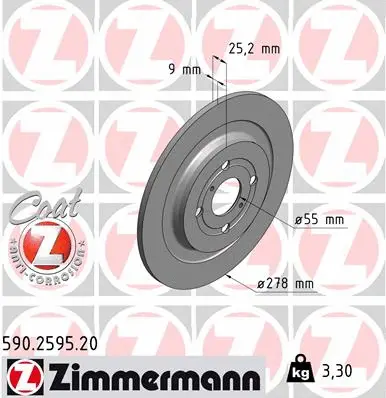 Disque de frein ZIMMERMANN 590.2595.20