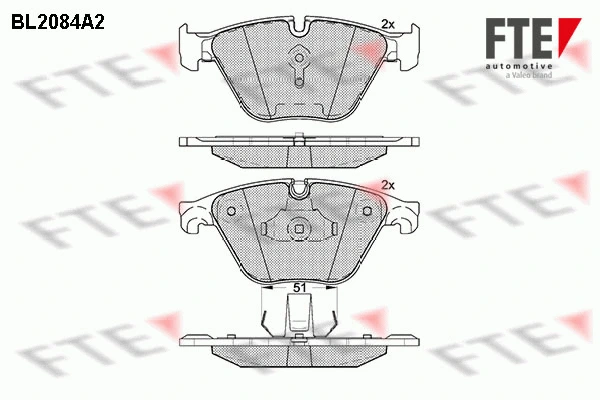 Kit de plaquettes de frein, frein à disque FTE 9010668