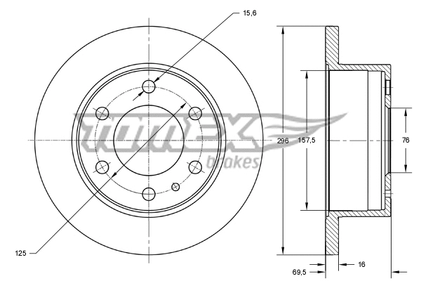 Disque de frein TOMEX Brakes TX 73-41