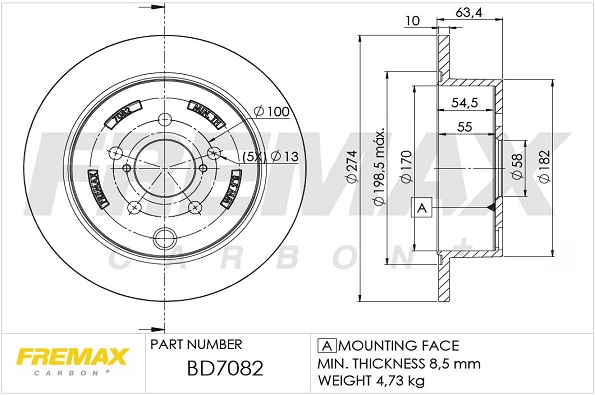 Disque de frein FREMAX BD-7082