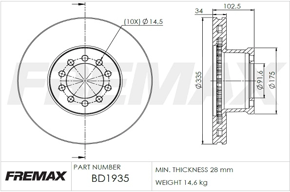 Disque de frein FREMAX BD-1935