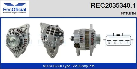 Alternateur RECOFICIAL REC2035340.1