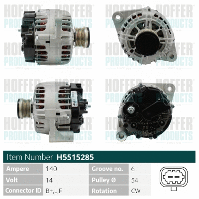 Alternateur HOFFER H5515285