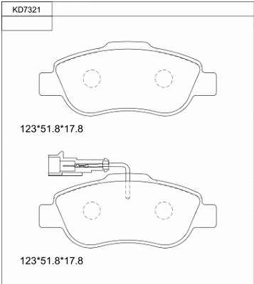Kit de plaquettes de frein, frein à disque ASIMCO KD7321