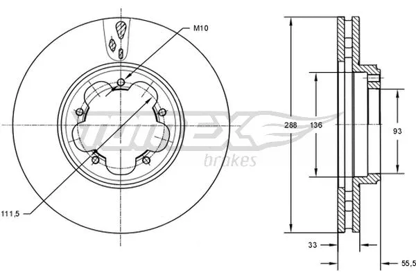Disque de frein TOMEX Brakes TX 73-11