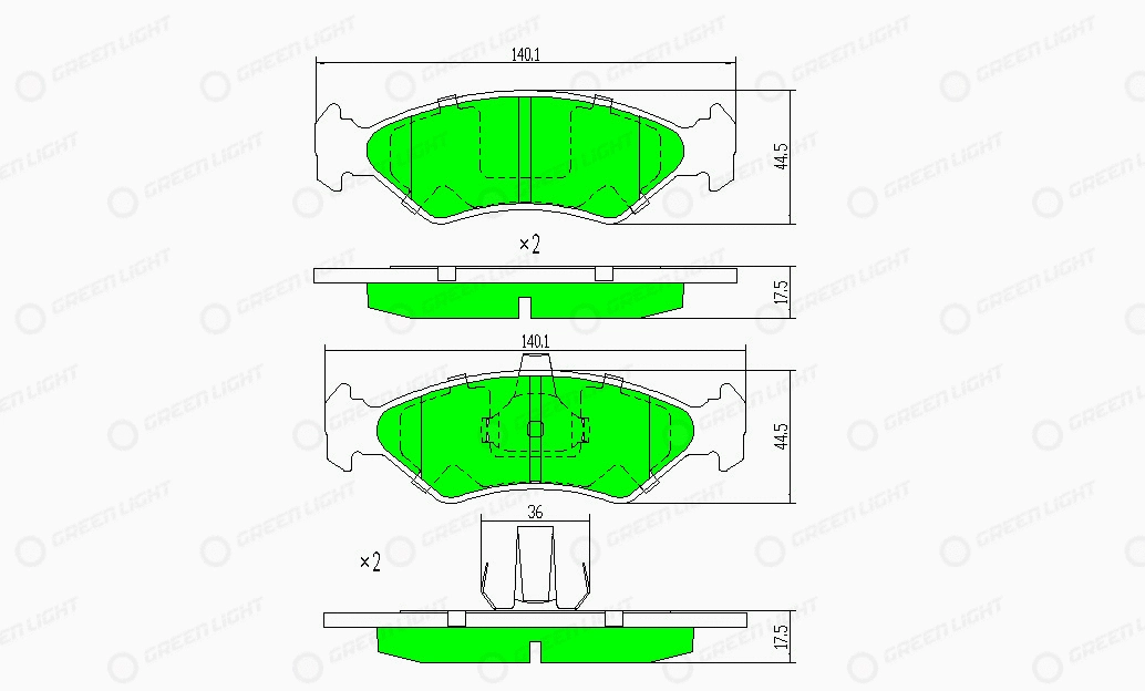 Kit de plaquettes de frein, frein à disque Automotive Adriado GLBP0139
