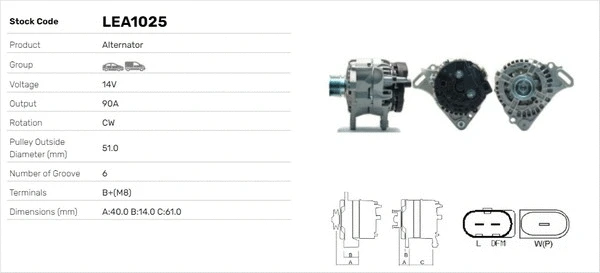 Alternateur LUSA LEA1025