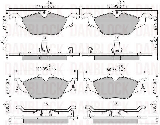 Kit de plaquettes de frein, frein à disque DANBLOCK DB 510335
