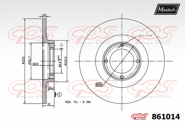 Disque de frein MAXTECH 861014