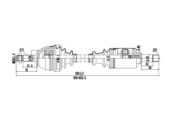 Arbre de transmission DYNAMATRIX DDS210040