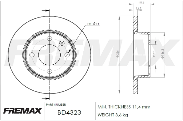 Disque de frein FREMAX BD-4323