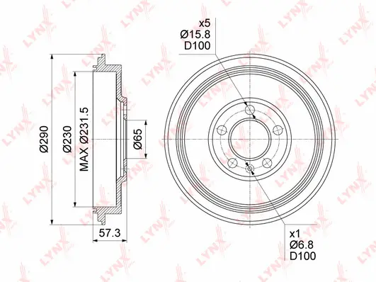 Tambour de frein LYNXAUTO BM-1156