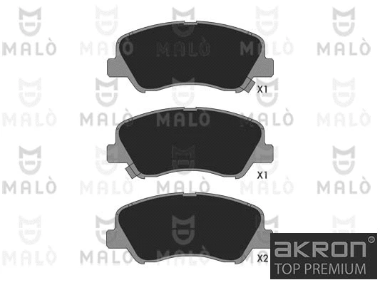 Kit de plaquettes de frein, frein à disque AKRON-MALÒ 1051369