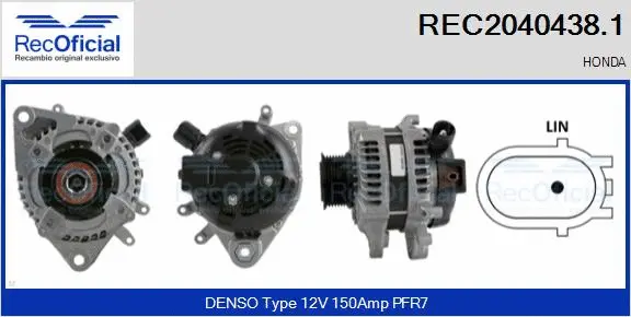 Alternateur RECOFICIAL REC2040438.1