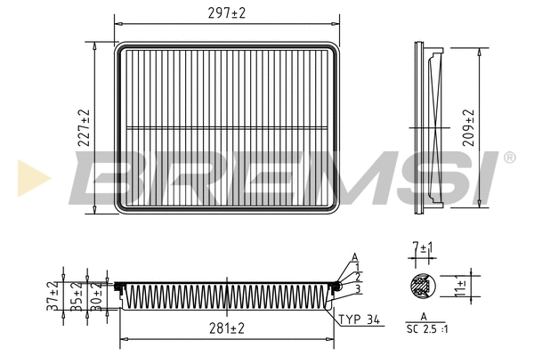 Filtre à air BREMSI FA1220