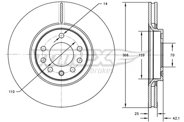 Disque de frein TOMEX Brakes TX 72-03