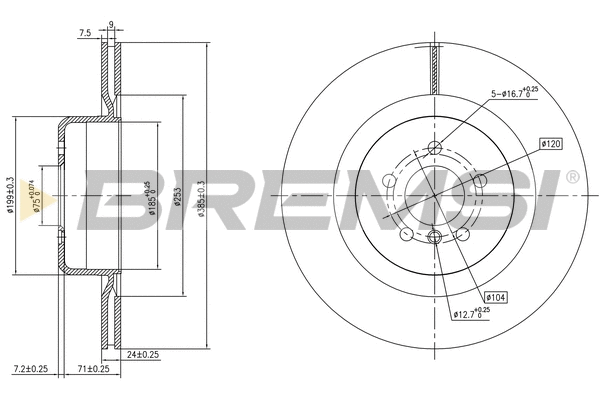 Disque de frein BREMSI CD8624V