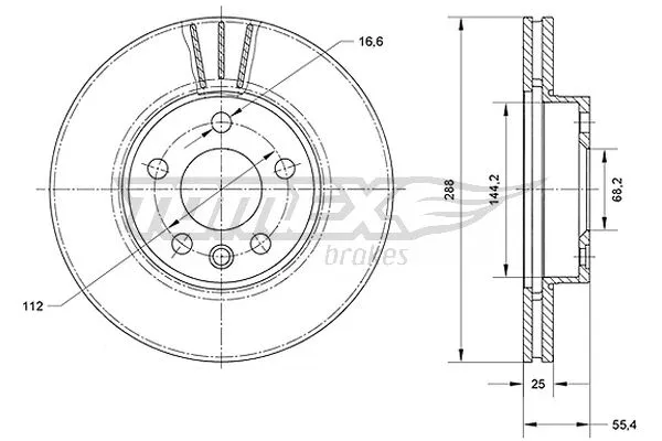 Disque de frein TOMEX Brakes TX 70-54
